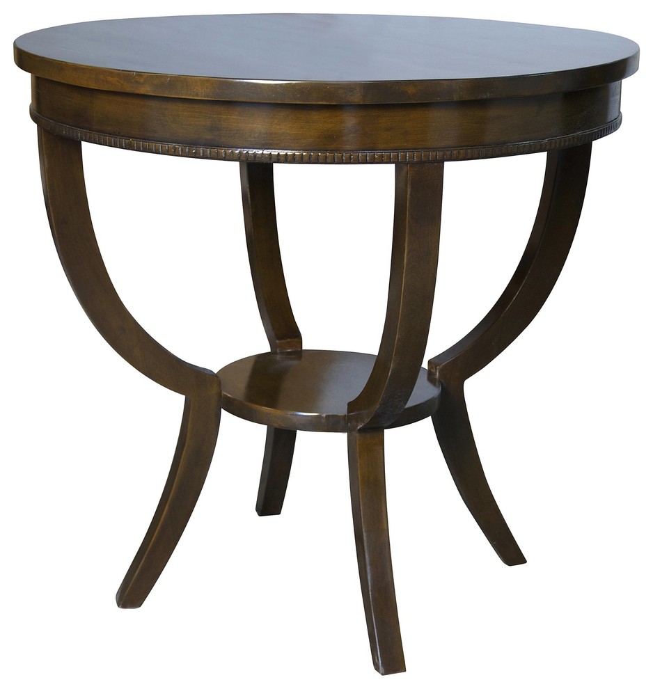 30" Round Set of Two Side Table Night Stand Solid Birch Wood Distressed