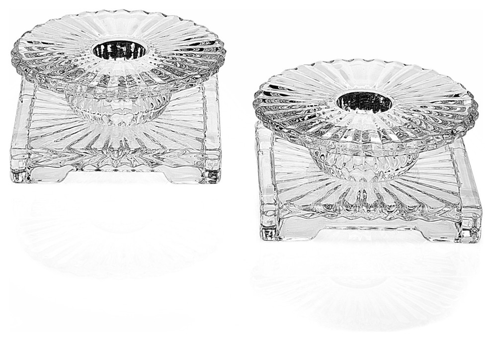 Godinger Crystal Console Candlestick Pair