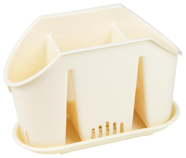 YBM Home Multipurpose Cutlery Utensil Drying Rack and Storage Holder, Ivory