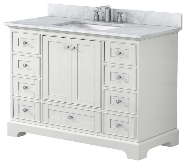 48 inch Matte Plywood Freestanding Bathroom Vanity Set Integrated ...