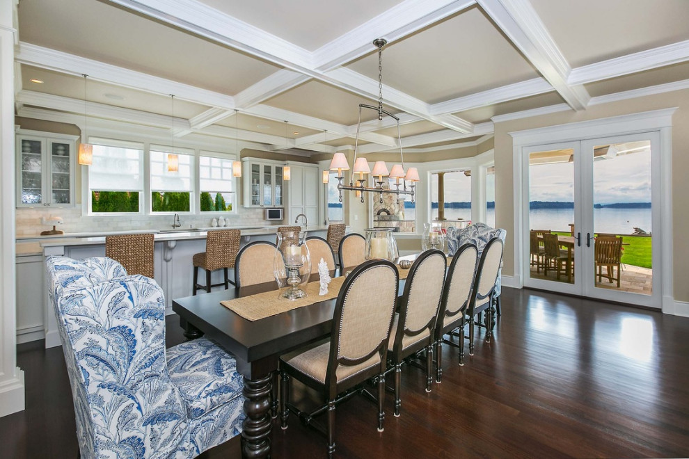 Design ideas for a beach style dining room in Seattle.