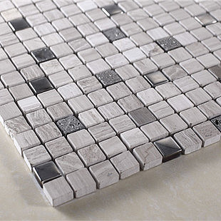 Black crystal grey stone mosaic a125