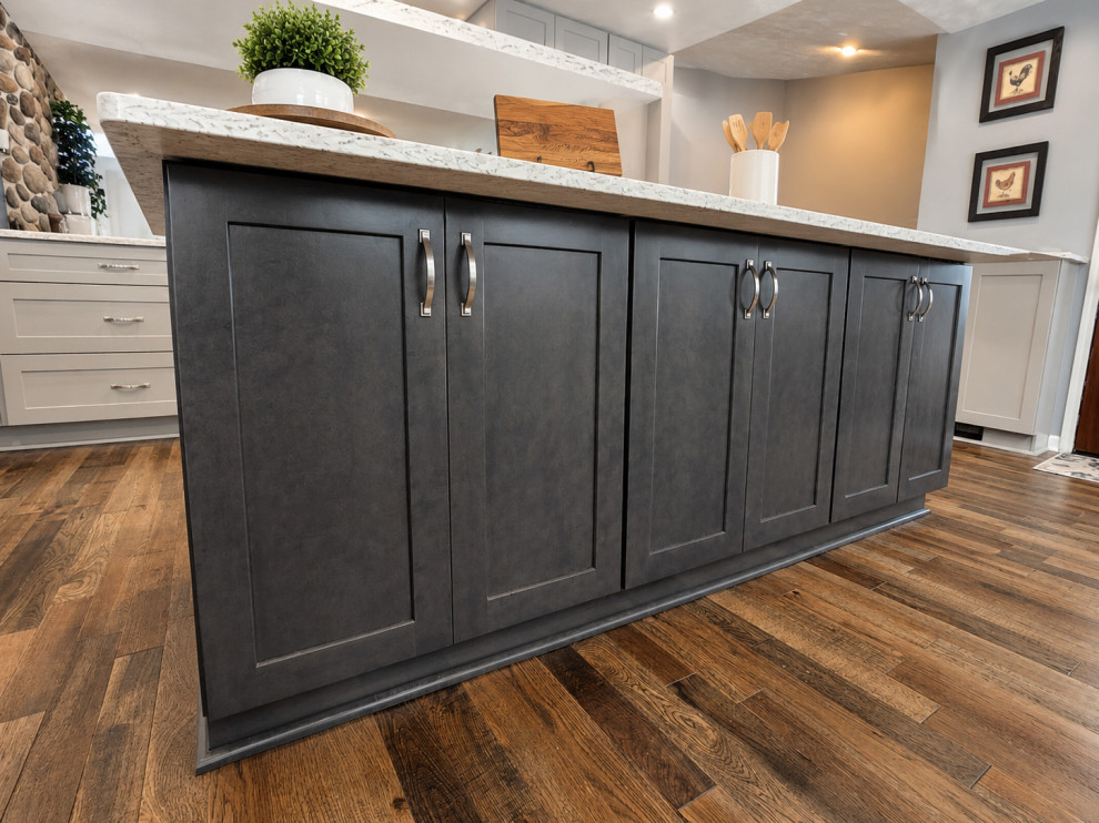 Wolf Lake Modern Lake House | Kitchen & Hardwood Flooring