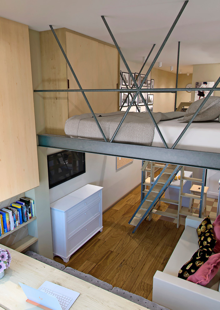 Пространство спальни - Кухня - Лаунж зона - Рабочее пространство