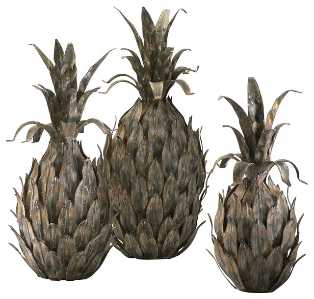 Cyan Design Sculptured Varieted Pineapples, Set of 3