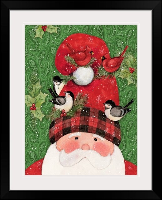 Lumberjack Santa Black Framed Art Print 26 X32 X1