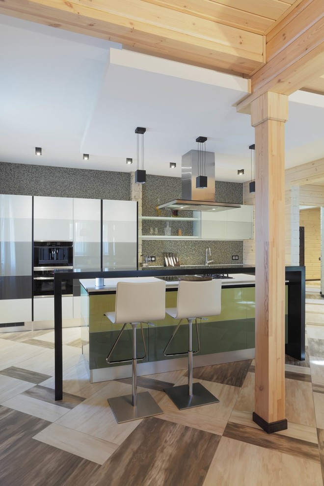 Дом из клееного бруса с кухней от Scavolini