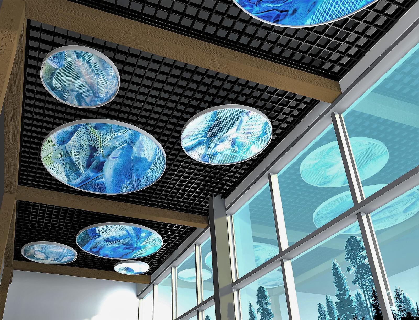 Визуализация магазина форелевого хозяйства на севере Карелии