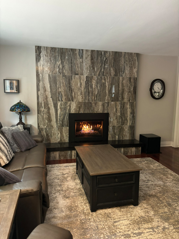 Beautiful 12x24 tile Fireplace Design Implementation