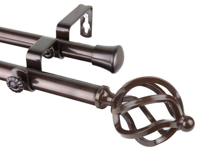 Ballard 13 16 Double Curtain Rod Cocoa Mediterranean