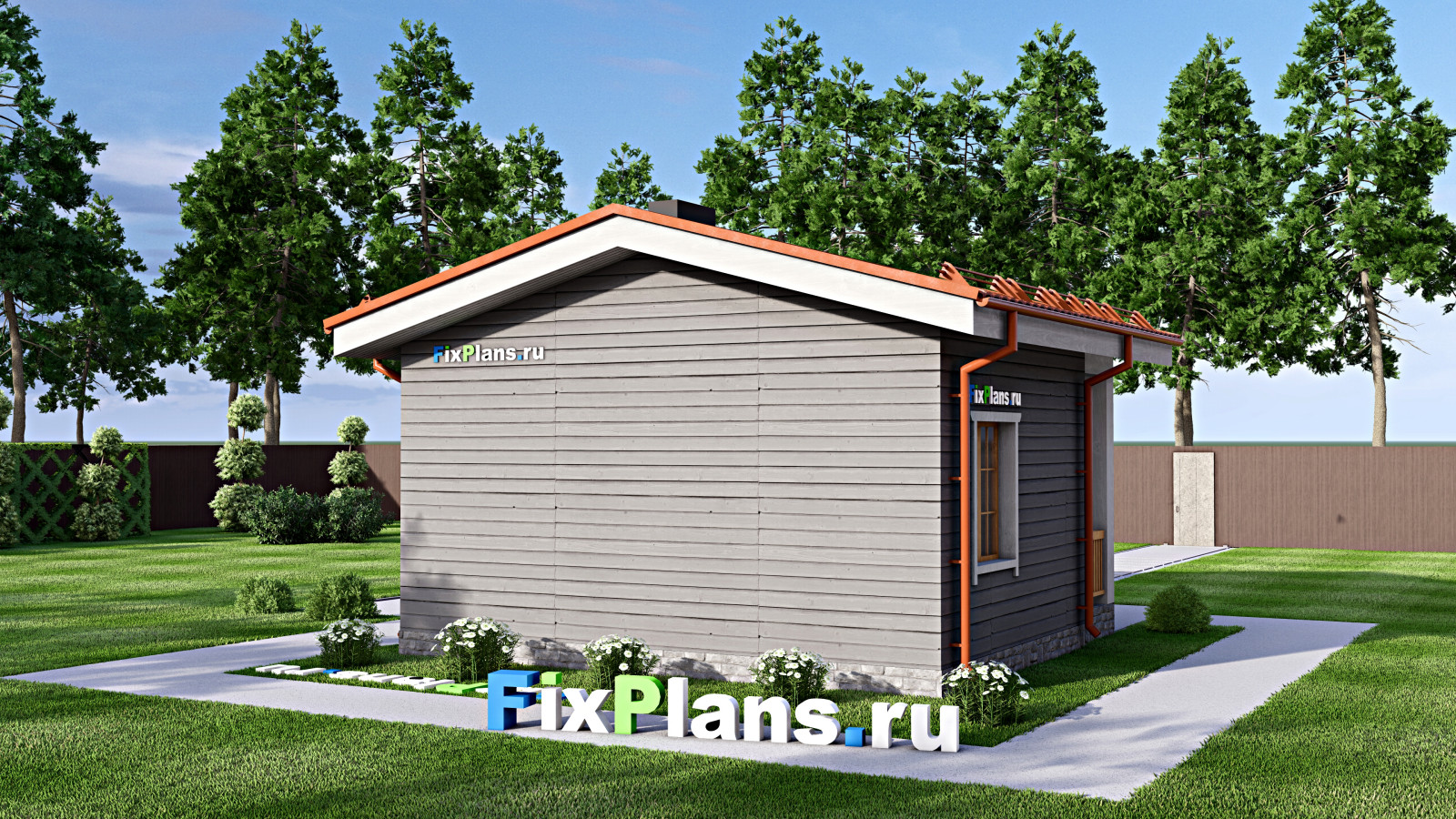 Проект одноэтажного дома 7х6м S32м2 F-15542