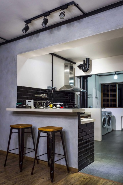 Modern Industrial Concept HDB 5room - Scandinavian - Kitchen