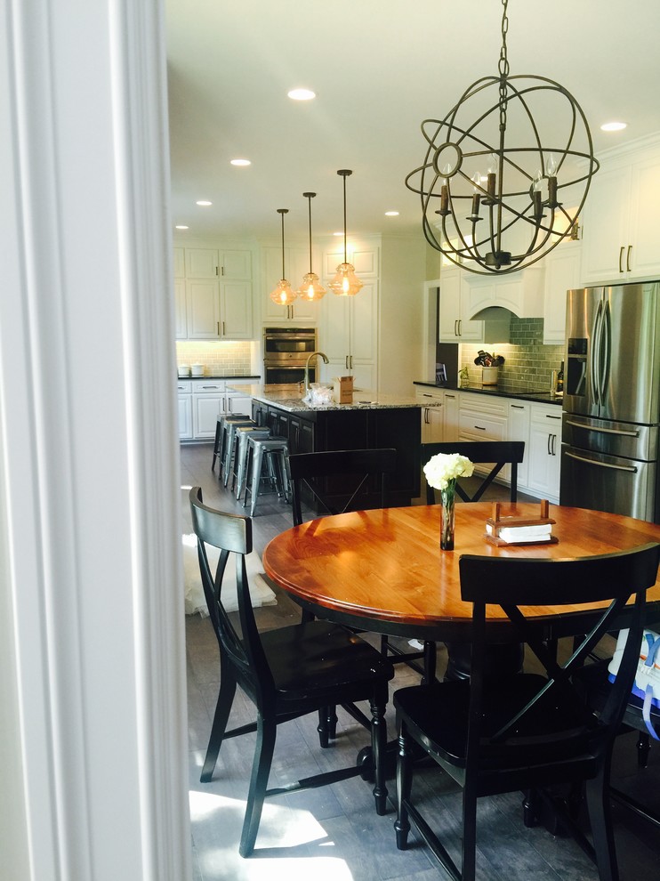 Example of a transitional kitchen design in Omaha