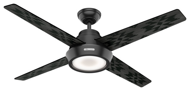 Hunter Fan Company 54 Pendleton Ceiling Fan With Led Light Remote Matte Black