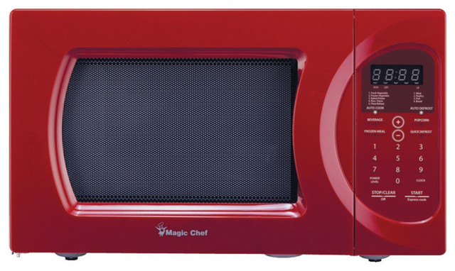 Magic Chef Red 900-watt Microwave with Digital Touch