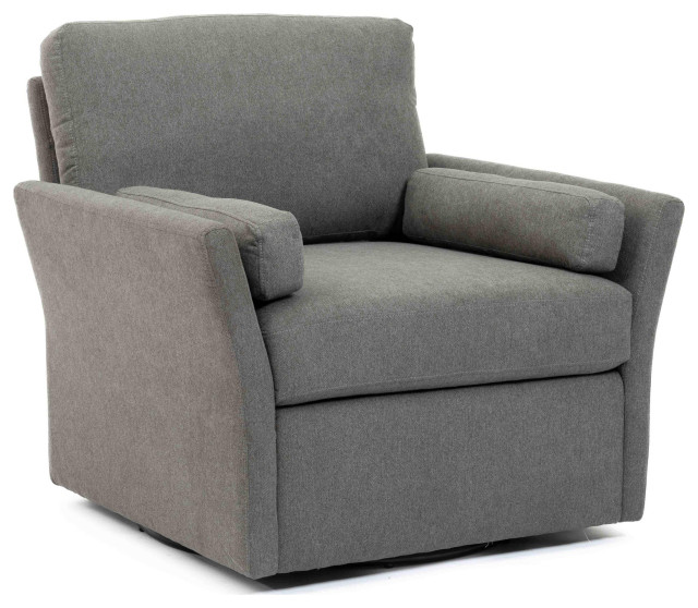 Catarina Gray Swivel Accent Chair Grey Transitional Armchairs And