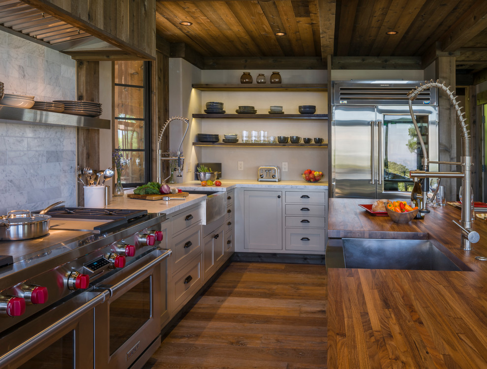 Inspiration for a mid-sized rustic kitchen remodel in San Francisco