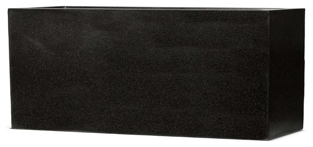 Raised Trough Fiberstone Contemporary Black Planter, 25x64x35 CM