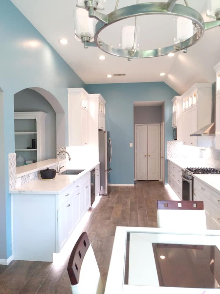 Transitional home design photo in Houston