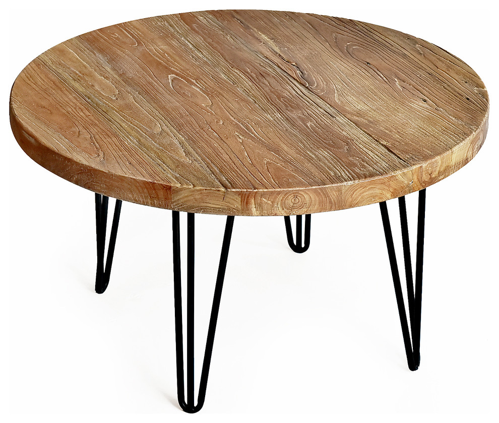 Rustic Round Old Elm Coffee Table, Round Wood Coffee Table Canada