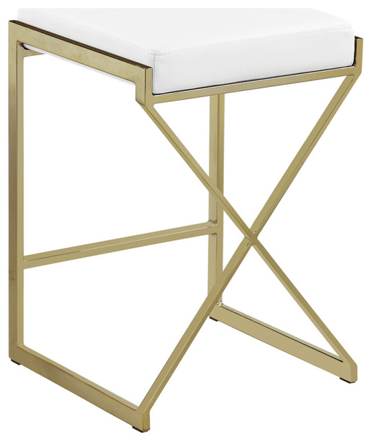 Coaster Modern White And Gold Counter-Height Stool 182565