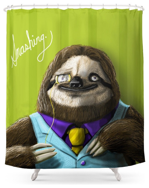 The Fanciest Sloth Shower Curtain