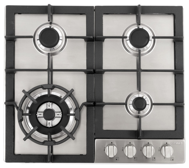 Cosmo 24" Gas Cooktop with 4 Sealed Triple Ring Burners Easy Clean