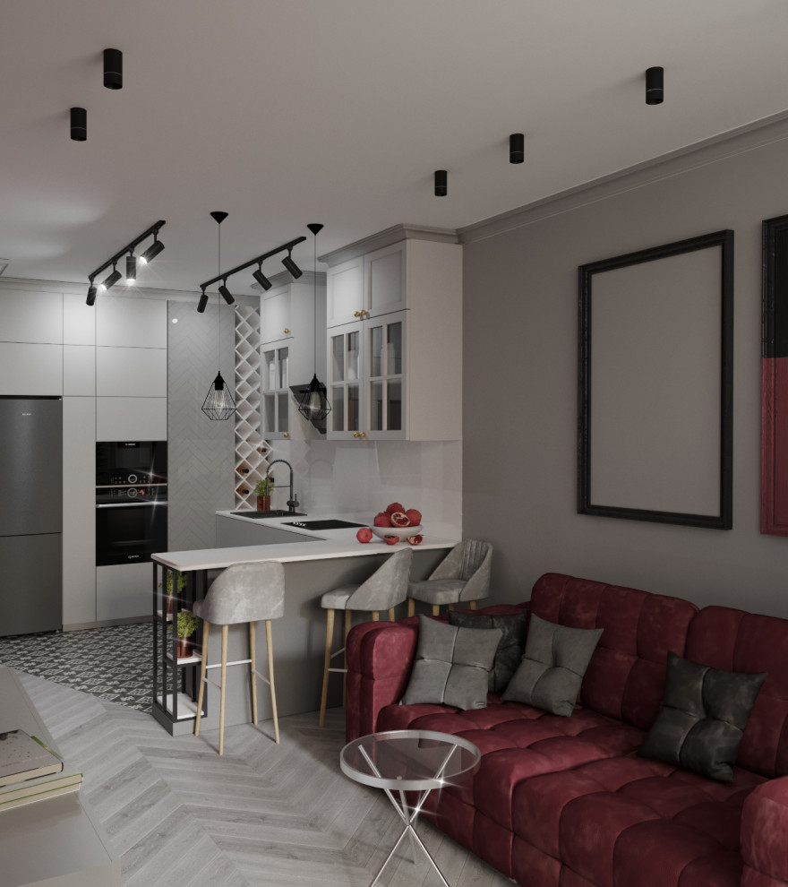 "Малиновое вино" Дизайн-проект квартиры 50 метров