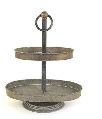 12 5 X8 25 X16 75 Metal 2 Tier Tray Zinc Farmhouse Dessert