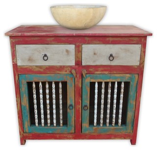 San Carlos 36" Mexican Rustic Vanity. Tricolor - Farmhouse - Bathroom ...