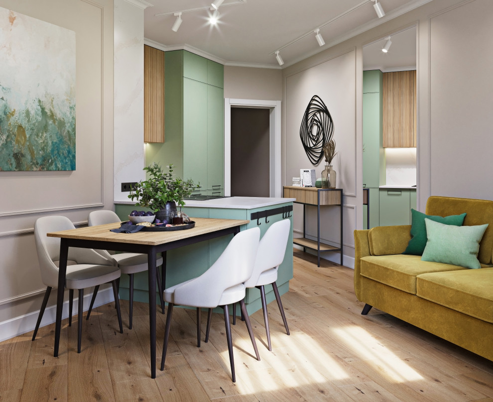 Просторная кухня-гостиная.