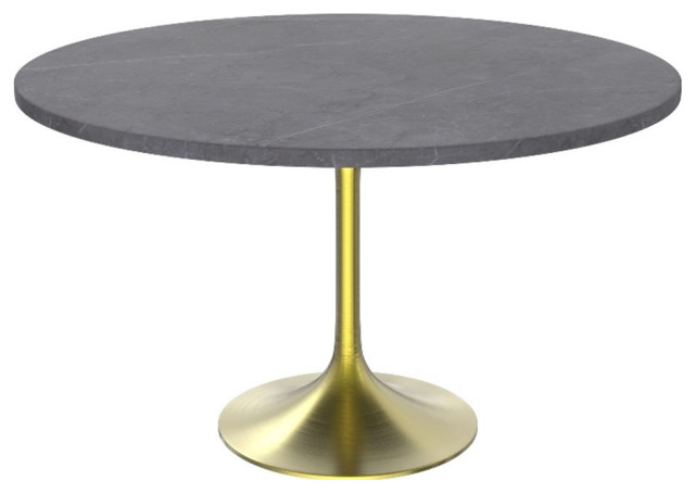 LeisureMod Verve Modern 48" Round Dining Table with Sintered Stone Top ...