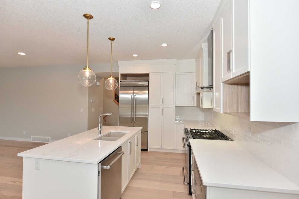 Minimalist kitchen photo in Calgary