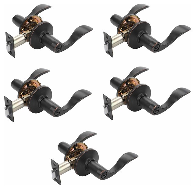 Dynasty CONTRACTOR Heritage Lever Privacy Set, Aged Oil Rubbed Bronze, 5 Pack