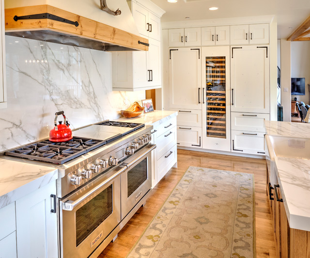 Edwards Co White Painted With French Oak Kitchen Remodel Country