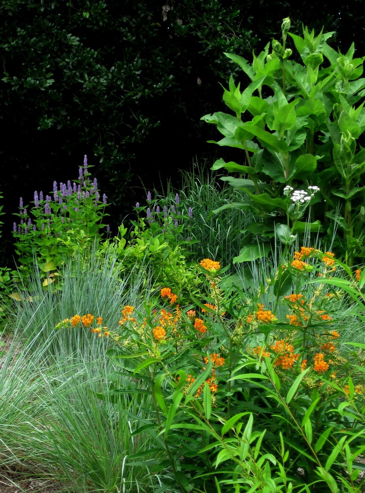Inspiration for a large rustic full sun backyard stone garden path in DC Metro for summer.