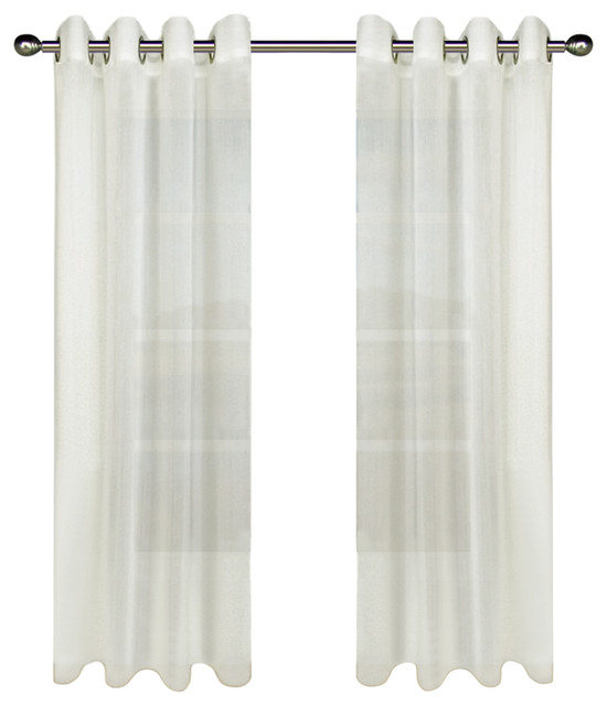 Tergaline Grommet Sheer Curtain Panel With Weighted Hem