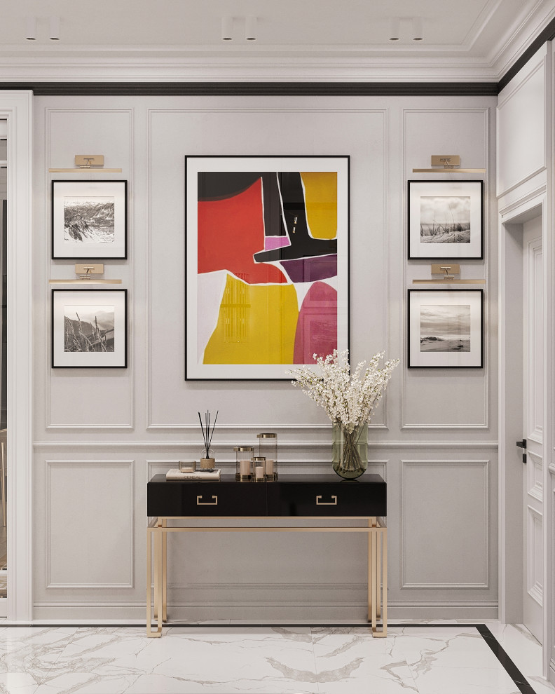 Стильный интерьер с элементами ар-деко в ЖК Петровский квартал на воде - 99 м2