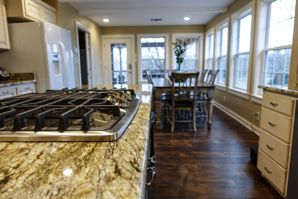 Kitchen - rustic kitchen idea in Austin with granite countertops
