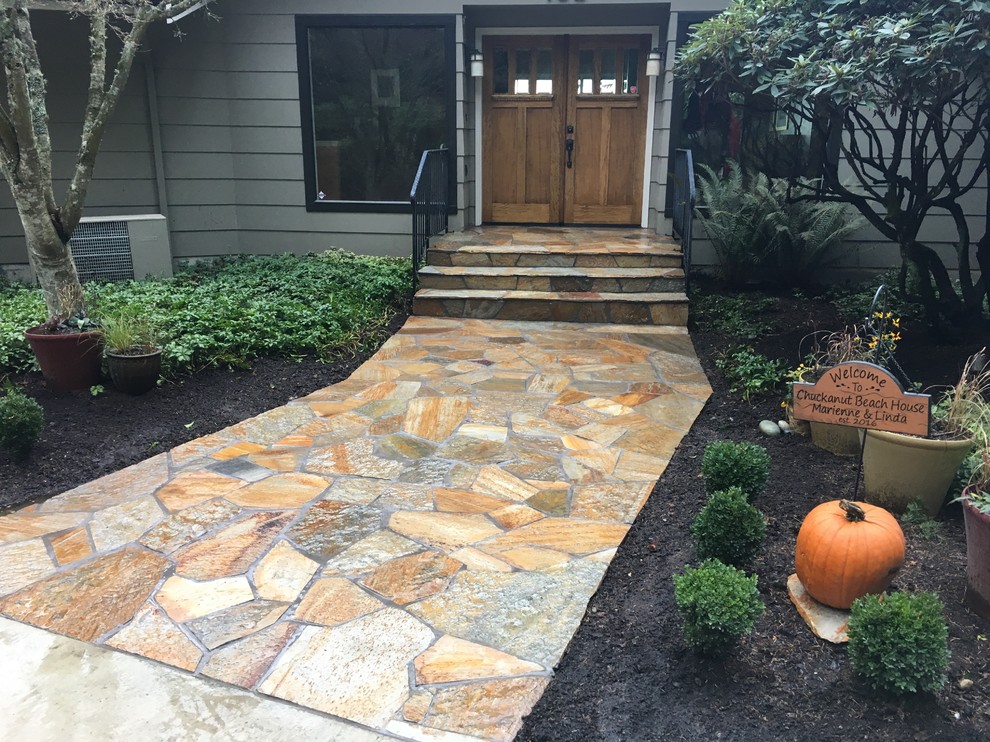Inspiration for a large rustic front door remodel in Seattle