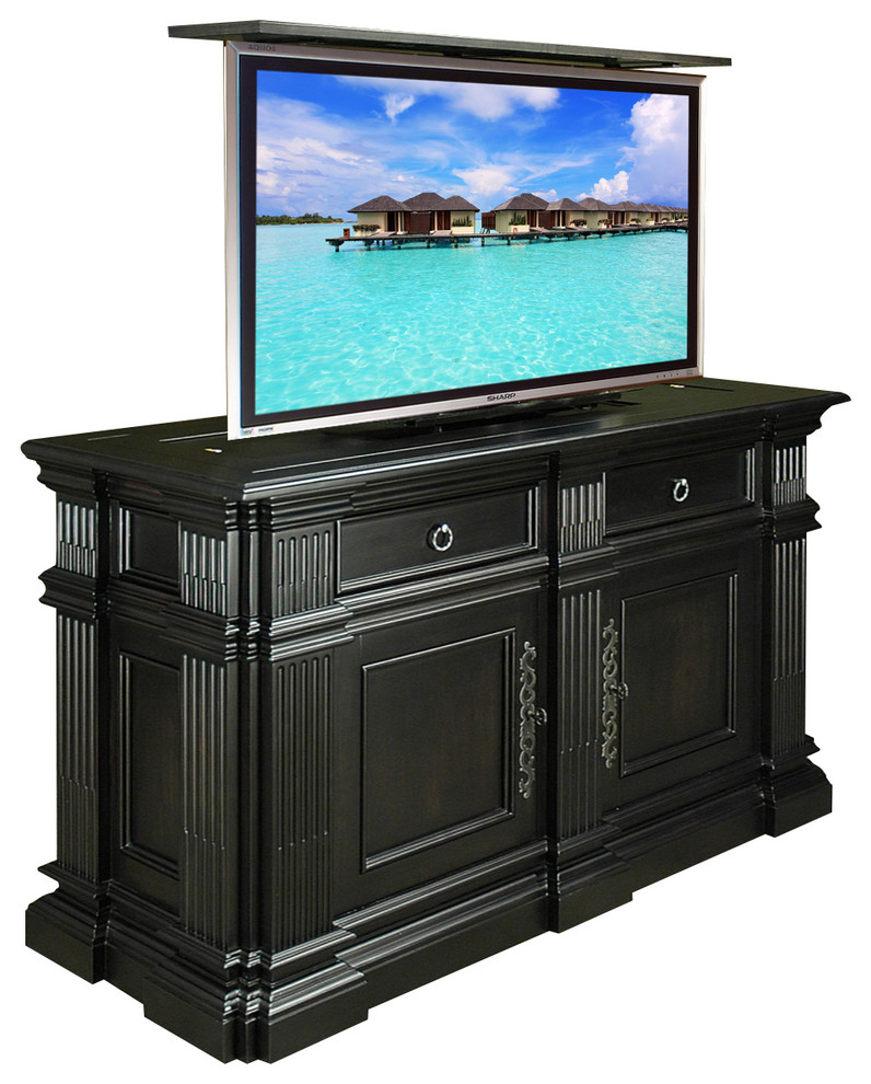 Inspiration for a large transitional living room remodel in San Diego with a concealed tv