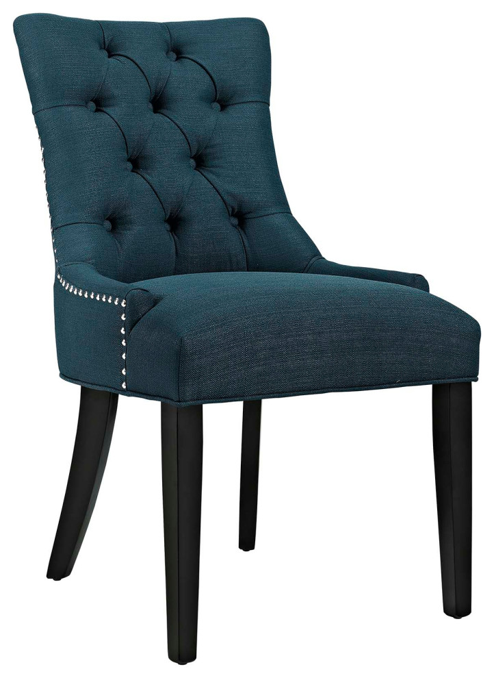 Regent Upholstered Fabric Dining Chair, Azure