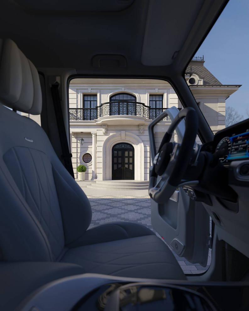 Архитектурный проект жилого дома с бассейном в классическом стиле. 1100кв.м.