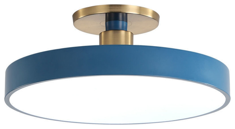 Minimalist Led Ceiling Lamp for Bedroom, Kitchen, Balcony, Corridor, Blue, Dia19.7xh5.1", Cool Light