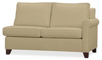 Cameron Roll Arm Upholstered Right Arm Love Seat Sectional, Polyester Wrap Cushi