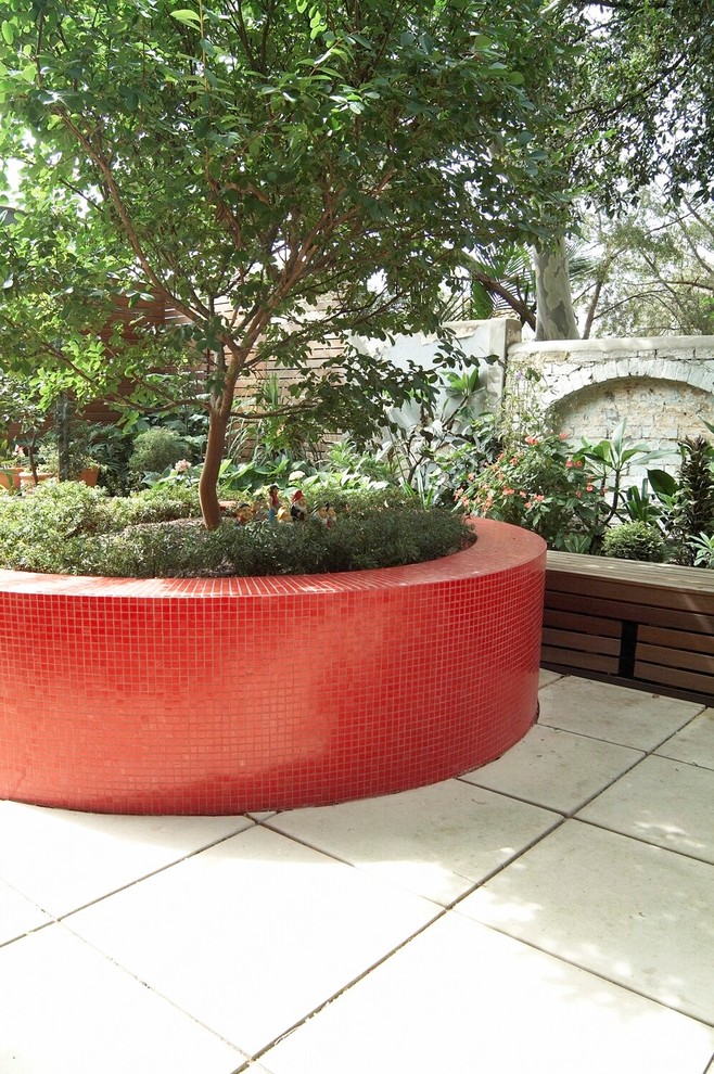 Contemporary patio in Sydney with no cover.