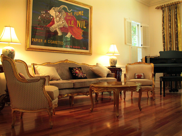 Louis Xv Style Furniture And Curtains Traditional Tampa By