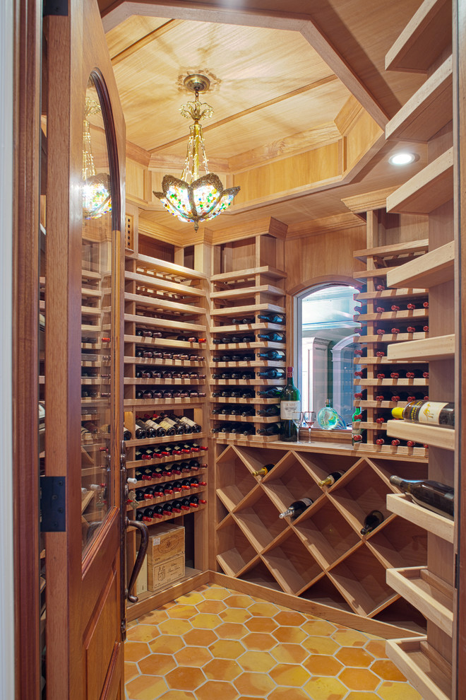 Wine Cellar Ceiling Finishes Traditional Wine Cellar New York