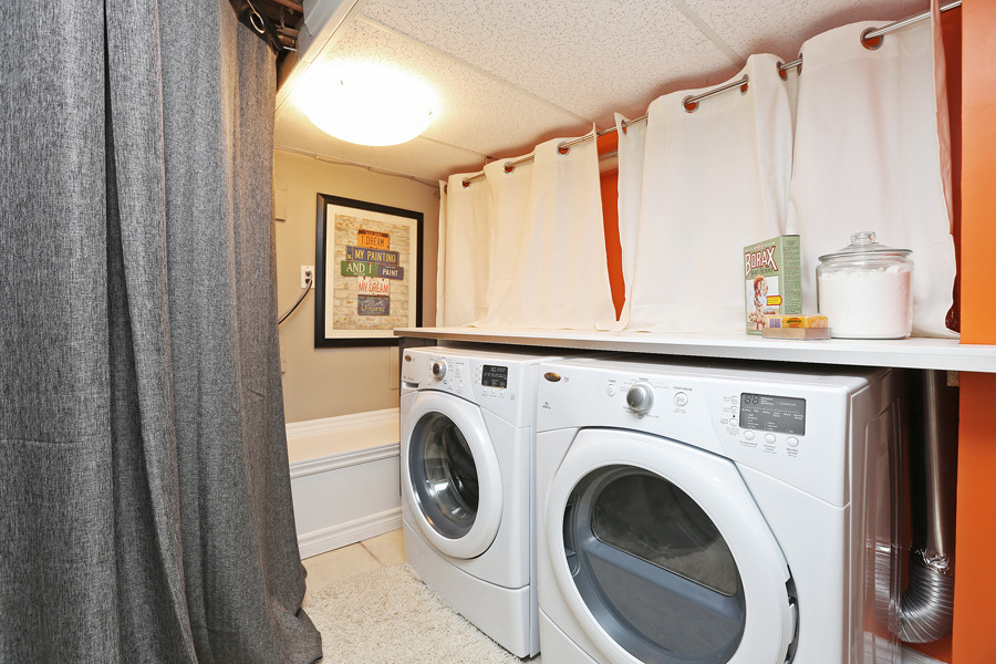 Design ideas for an industrial laundry room in Toronto.