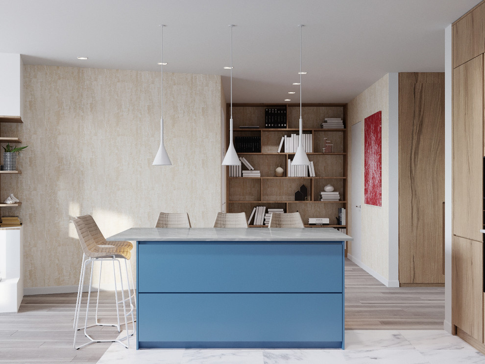 Квартира в минималистическом стиле 80 м^2 «ЖК Лазурные небеса» г.Казань